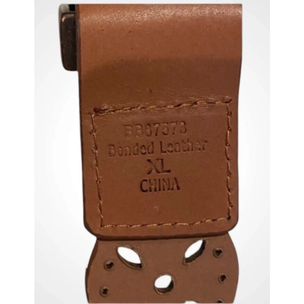 Women’s Brown Leather Studded Western Belt Bit & Bridle Cowgirl Buckle XL NWT